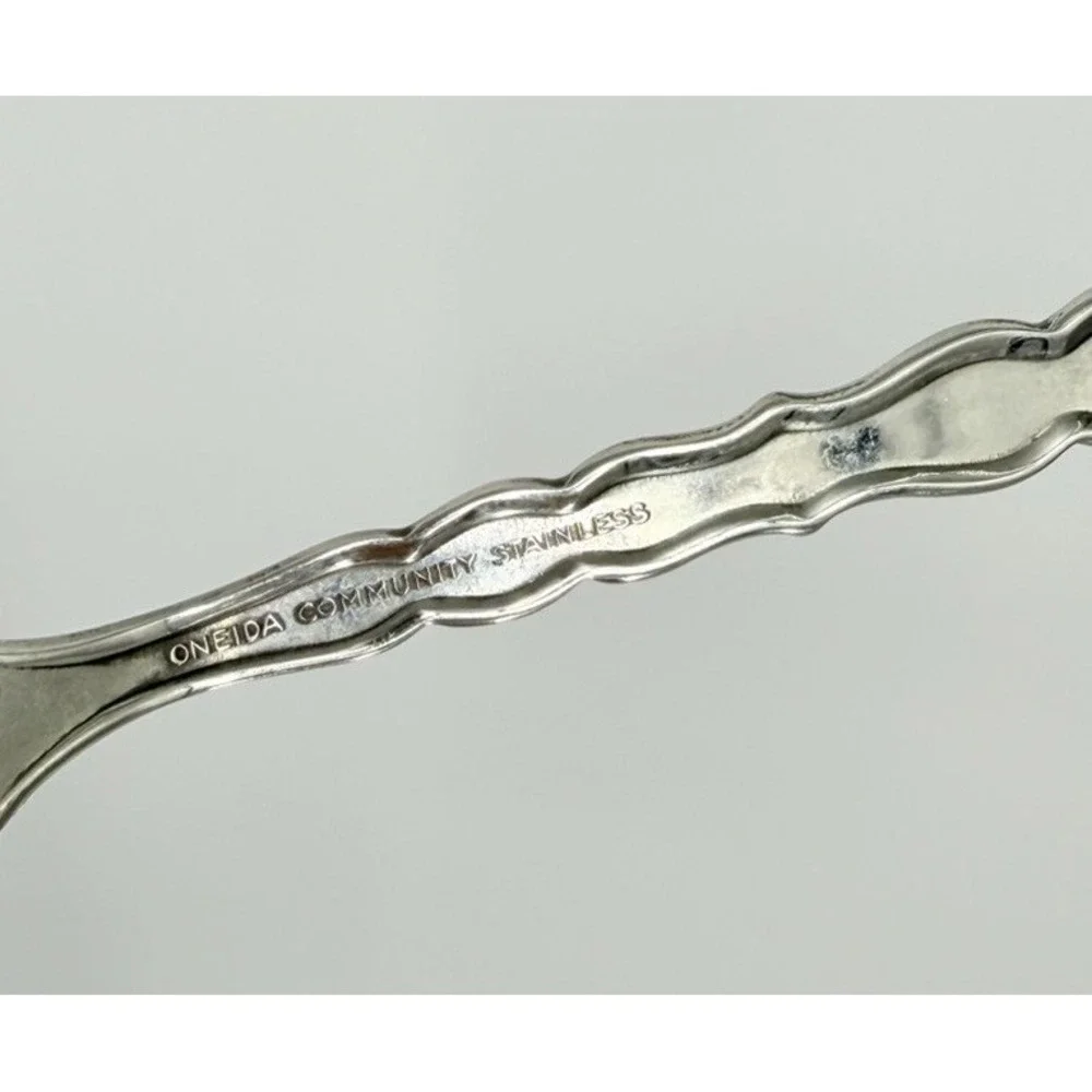 Oneida Community Cello Serving Pieces Slotted Spoons Meat Fork Ladle Pie Server